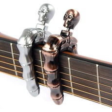 YUEKO 기타 카포 해골 손잡이 디자인 유니버설 4 5 6 YUEKO Guitar Capo Skull Knob Design Universal 4 5 6 12 Strings Ins, 은