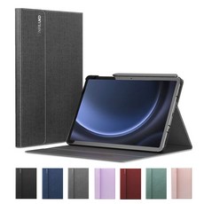 VISBYH 비스비 갤럭시탭 S10FE S9FE S9 북커버 케이스 10단각도조절 S펜수납동시충전, 그레이, 1개