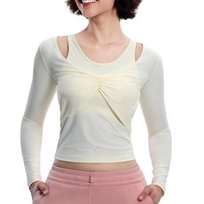 Harssidanzar 여성용 요가 운동 상의 메시 체육관 캐주얼 의류 탈착식 브라 패드 CL311US 카키 L