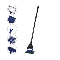 칸후아쿠아리움 5in1 어항 수족관 청소 관리 샌드 플래터 + 뜰채 + 매직 스펀지 + 수초 클램프 + 칼날 스크래퍼 세트, 1세트