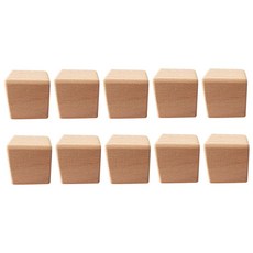 shangren 10Pc 미완성 나무 블록 공예 천연 사각형 나무 모양 나무 조각 DIY 공예 수제 목공예 어린이 장난감 홈 웨딩 베이비, 1개