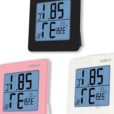 실내 온도 습도 측정기 디지털 화면 시계 기능 벽걸이 거치 가능 아기 방 환경, 화이트