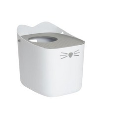 萊恩家 Catit 嘿卡堤 大耳貓上入式貓砂盆，防貓砂飛濺，加大空間，簡約時尚, 1個, 白色