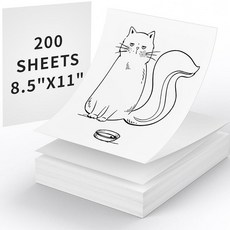 감열지 열전사 프린터 용지 21.6 x 27.9cm(8.5 x 11인치) 미국 문자 A4 휴대용 열전사 프린터 및 기타 미국 레터 프린터용 천공 접힌 연속 인쇄 200, 200 Sheets