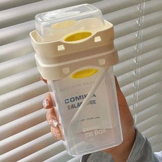 沙拉杯帶叉子帶蓋輕食減脂便攜外帶雙層酸奶奶昔杯, 奶白色*可微波爐加熱*送叉子, 1個