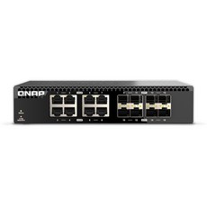 QNAP QSW-3216R-8S8T 16埠半機架式交換器，具備10GbE SFP+和10GbE乙太網路埠，高速傳輸，隨插即用, 1個