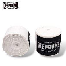 古川小夫 新款DEEPBOMB 手綁帶 拳擊手綁帶 微彈性 4m 泰拳綁帶 極致白色, 1個