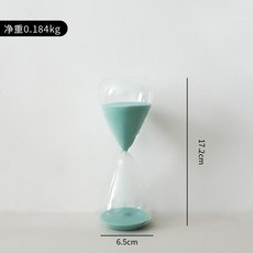 現代簡約沙漏計時器擺件創意北歐客廳酒櫃家居裝飾品聖誕禮物, 藍色錐形沙漏小號15分鐘:如图