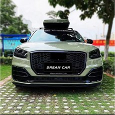 프론트 스포츠 육각 벌집 후드 그릴 RSQ2 스타일 아우디 Q2 17-19 호환, 검은색