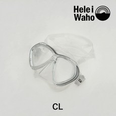 HeleiWaho 日本潛水品牌 水肺面鏡 軟矽膠 廣角大視野 雙面鏡 自潛面鏡 蛙鏡 浮潛 自由潛水 水肺潛水, 透明_CL, 透明_CL