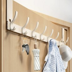 해피위더스 무타공 방문 걸이 도어 행거 18cm 16구, 아이보리, 1개