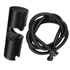 소소센스 메탈 샤워호스 줄꼬임방지 프리미엄 샤워기 거치대, 블랙, 2m