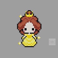 5보급창고 스티커 보석십자수 디즈니 프린세스 벨 큐빅십자수, 단품