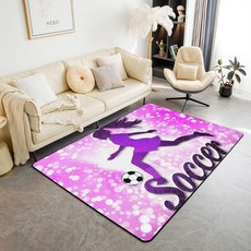 Jejeloiu 배구 거실 러그 침실 공간 러그 7.6x12.7cm(3x5인치) 어린이 스포츠 게임 장식 카펫 남아 여아 청소년 투명 바이올렛 실내 바닥 매트, 3'3" x 4'11" (Rectangular), 밝은 바이올렛