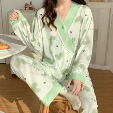 모달 산후조리복 여름 임산부 잠옷 느슨한 산후 수유 수유 홈웨어