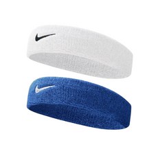 나이키 스우시 클래식 헤어밴드 2P, 1세트, 화이트+블루