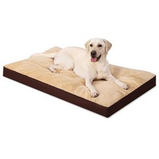 반려견 크레이트 침대 방수 디럭스 플러시 강아지 침대 탈착식 세탁 가능한 커버 미끄럼 방지 바닥 반려동물 수면 매트리스 대형 중형 점보 소형견용 88.9 x 55.9