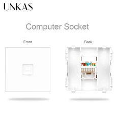 Unkase DIY 무료 조합 흰색 유리 패널 Tuya 와이파이 단일 화재 라인 1 2 갱 146mm 스위치 스마트 홈 콘센트 초인종 커튼, 19) Computer