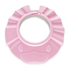 KUKU酷咕鴨 造型幼兒浴帽，加寬帽簷，柔軟材質，可調節尺寸，寶寶洗髮神器, 1個, 粉色