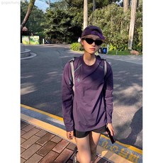 冰川藍速乾長袖t卹女夏季薄款山系運動防曬騎行服戶外羽毛球上衣