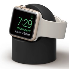 蘋果手錶充電座 充電支架 充電架 手錶支架 手錶架 適用 架Apple watch 4 5 6 7 8 9 SE iwatch, 1個, 黑色
