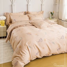 禾肯居家 60支精梳棉床包枕套兩用被套四件式, 春之花舞