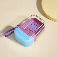 여행용 마카롱 컬러 비누 케이스, 블루, 1개