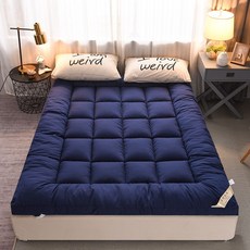 푹신한 무광 여름 토퍼 기절 요이불 펜션 기숙사 바닥용, 1.5mX1.9m 침대, E.네이비퍼플(12cm)