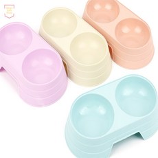 메가디자인 애견 애완용 2구 식기, 블루