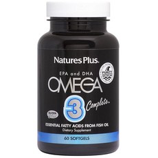 Nature's Plus EPA 和 DHA 歐米伽 3 完整軟膠囊不含麩質, 1個, 60入