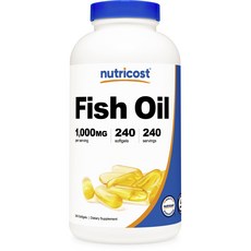 nutricost Omega-3魚油軟膠囊 1000mg, 240顆, 1罐