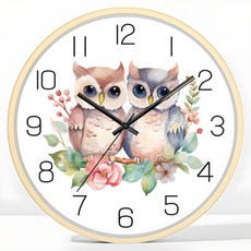 메르헨몬드 국산 무소음 벽시계 30.5cm, 부엉이 부부