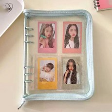 제이엔케이스토어 6공 포카 바인더 보관 앨범, A5 연하늘(내지포함)