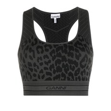 가니 레오파드 프린트 레이서백 브라렛