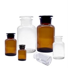 실험실 30ml-1000ml 투명갈색 유리 시약 병 젖빛 입 밀봉 바이알 스케일 화학 실험 장비 포함, 04 Transparent 125ml