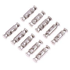 10PCS 금속 이중 구멍 강화 잠금 바느질 조정 탄성 패스너 머리 스프링 버클 도구 코드
