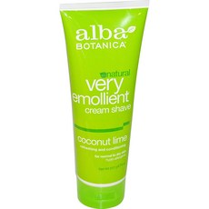 Alba Botanica 莓果潤膚刮鬍膏, 椰子酸橙, 1個, 227克