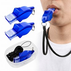 앙플러스 프리미엄 강력 호루라기 휘슬, 2개, 블루