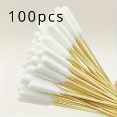 50/100/250/300/400/500/1000Pcs 애완 동물 면봉 강아지 귀 청소를위한 나무 손잡이가있는 일회용 긴 스틱, 13 100pc12cmchongwudan