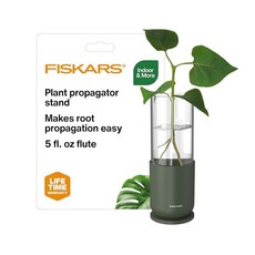 Fiskars 식물 번식 세트 뿌리 절단용 금속 스탠드 유리 꽃병 물 식물을 키우기 수경 시스템 실내 정원 오브제 장식 디스플레이 3팩, 5 oz Vase 1개입