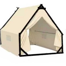 방갈로 텐트 캠핑 야외 글램핑장 삼각형 캠핑장 천막 2x2m, 상세페이지 참고, 3.5x3.5m 강철/노랑/10-12인