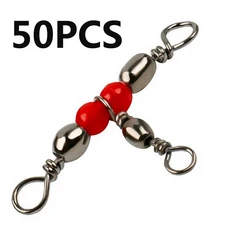 10/30/50PCS 크레인 회전 회전 낚시 배럴 베어링 롤링 회전 물고기 커넥터 낚시 후크 낚시 액세서리, 50PCS, Size1(19mm44kg)