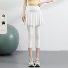 七分瑜珈褲裙女 假兩件高腰口袋 夏季 鯊魚褲 運動裙褲