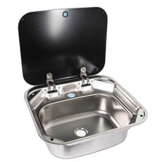 캠핑카 카라반 차박 주방 꼭지 하수 스텐 주방, 사각 싱크대, 1개