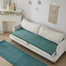 [항균 99.9%] 아우룸 국산 소프트터치 극세사 3인 4인 미끄럼방지 논슬립 쇼파패드 쇼파커버, 1개, 그린