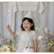 [라라빈파티] 할로윈 베일고깔 요술봉 요정 세트 생일 머리띠 축하 파티 꽃 베일 꼬깔 모자 면사포고깔 인생네컷용품 마녀 요정 어린이집 소품, 요정세트 -아이보리