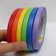 (6개묶음) 무지개색 마스킹테이프 / 20mm X 6색(1세트), 빨.주.노.초.파.보:20mm -6색(1세트), 1세트