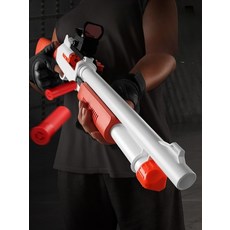 M870 탄피 배출 장난감 총 남아 선물, 탄피 30개+연질탄 60개+고글+표적, S686 블루 화이트 스코프