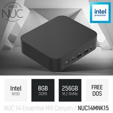 ASUS NUC 14 Essential Mill Canyon NUC14MNK15 / 사무용 인강용 산업용 미니PC, Free DOS, 256GB, 8GB, 블랙