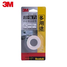 3M Scotch Mv1205 超強力VHB雙面膠帶-多用途-12MMx1.5M, 1個, 1卡, 透明